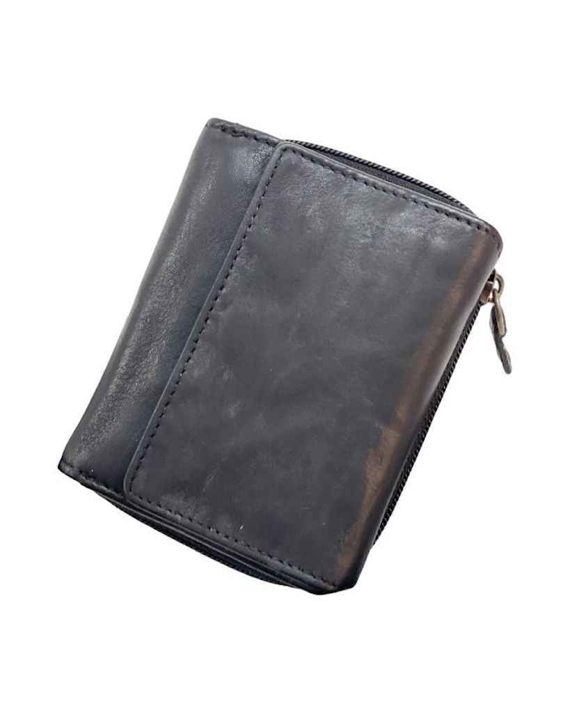 BZNA Berlin Gia Glatt Schwarz Wallet Leather Leder Portemonnaie Geldbörse Clutch