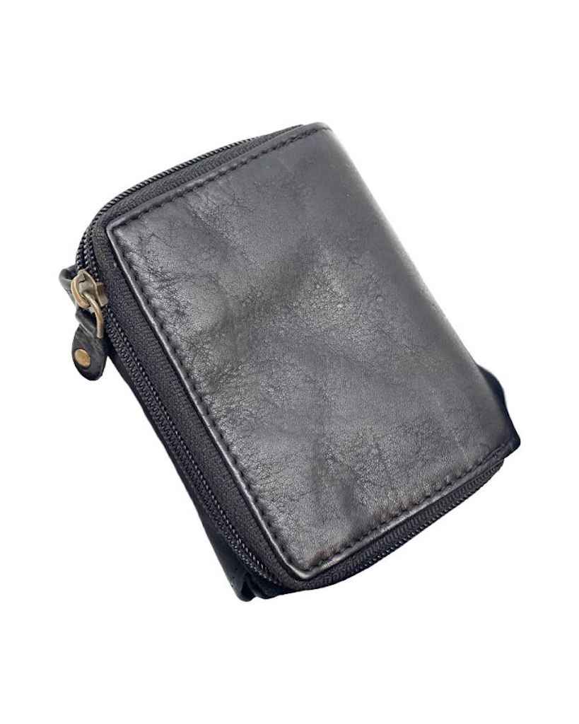 BZNA Berlin Gia Glatt Schwarz Wallet Leather Leder Portemonnaie Geldbörse Clutch