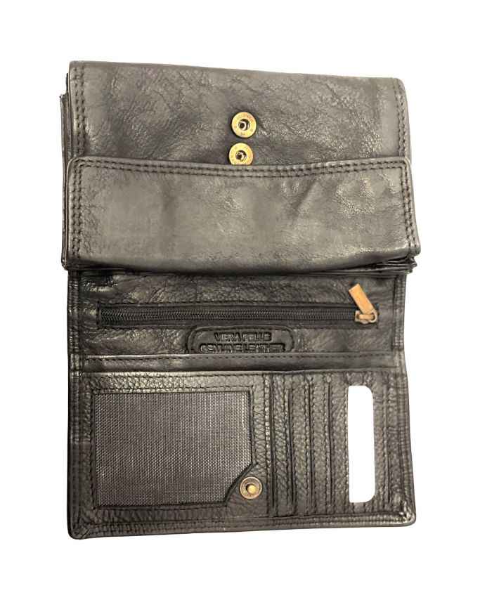 BZNA Berlin Silvia Schwarz Wallet Leather Leder Portemonnaie Geldbörse Clutch