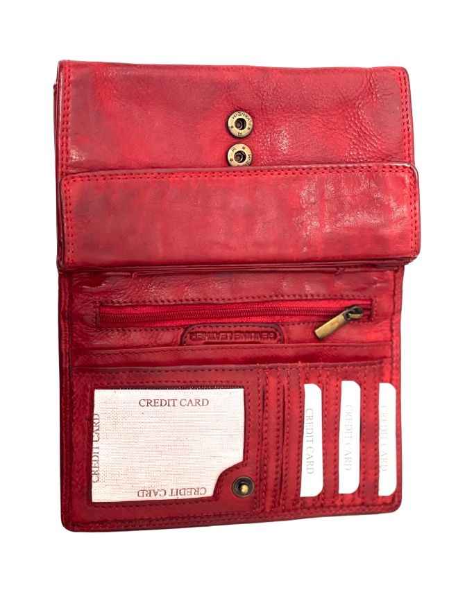BZNA Berlin Silvia Rot Wallet Leather Leder Portemonnaie Geldbörse Clutch