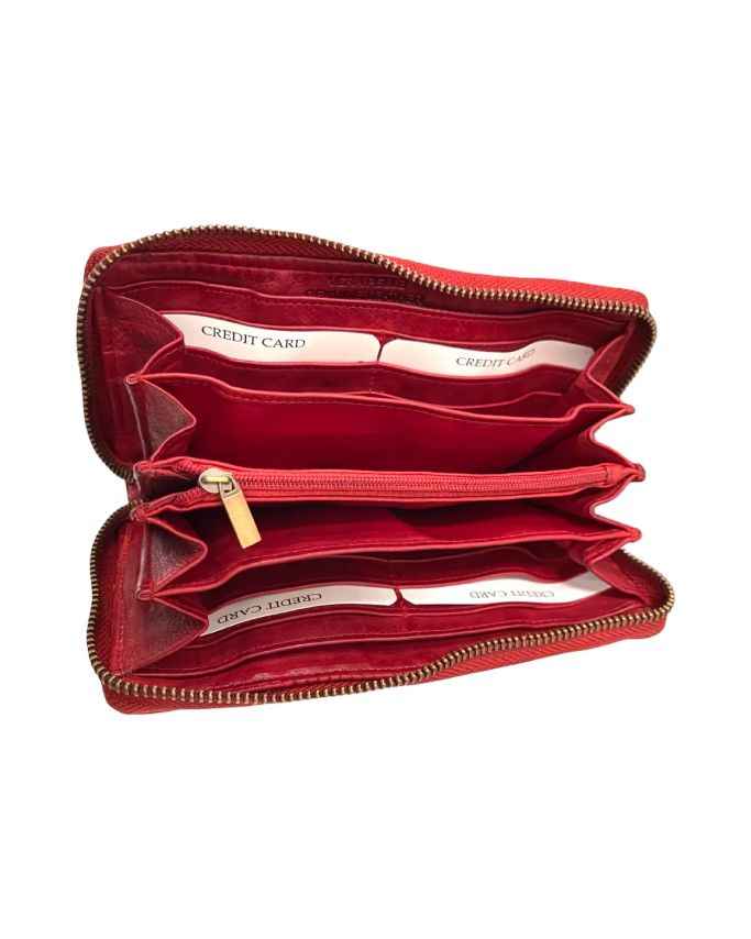 BZNA Berlin Alvia Rot Wallet Leather Leder Portemonnaie Geldbörse Clutch