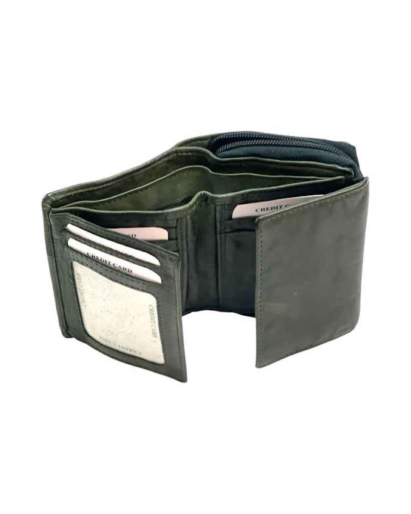 BZNA Berlin Gia Glatt Verde Wallet Leather Leder Portemonnaie Geldbörse Clutch