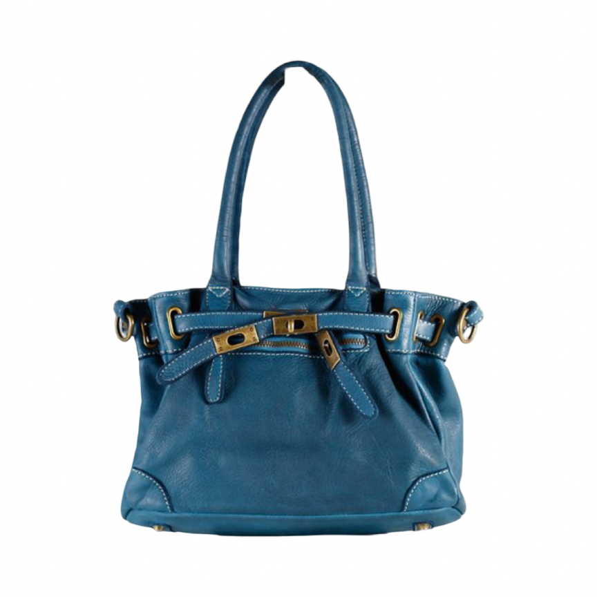 BZNA Bag Mila Petrol Blau vintage Italy Designer Business Damen Handtasche Ledertasche Schultertasche Tasche Leder Shopper Neu