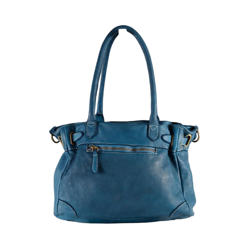 BZNA Bag Mila Petrol Blau vintage Italy Designer Business Damen Handtasche Ledertasche Schultertasche Tasche Leder Shopper Neu
