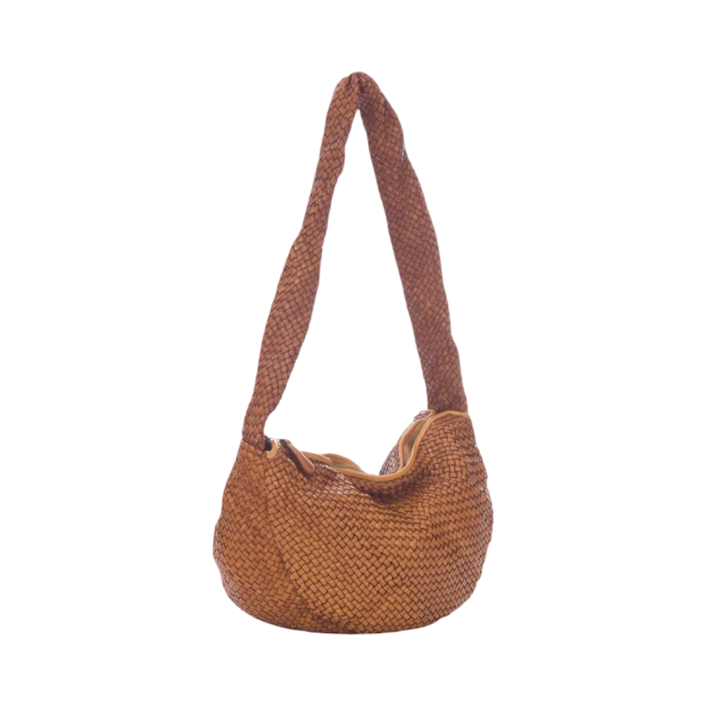 BZNA Bag Greta Cognac Italy Designer Handtasche Schultertasche Tasche Leder