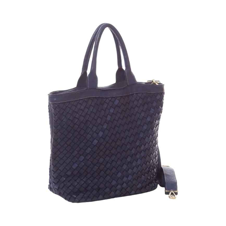 BZNA Bag Roma Blau Italy Designer Damen Handtasche Tasche Leder Shopper