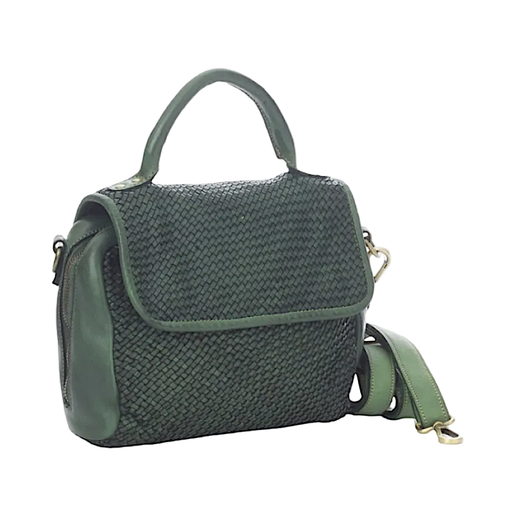 BZNA Schultertasche Tilly Forest Grün Italy Designer Clutch Ledertasche Handtasche