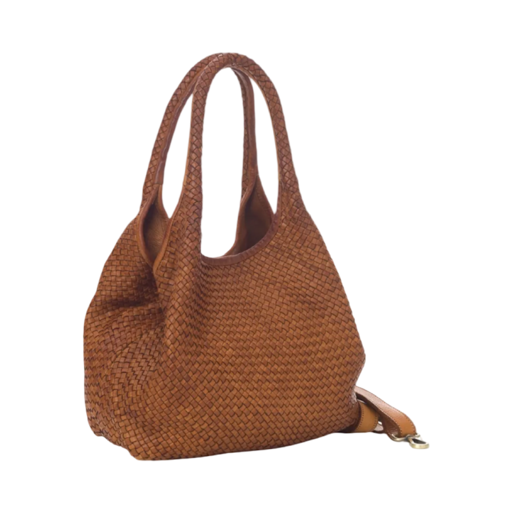 BZNA Bag Lana Cognac Italy Vintage Schultertasche Designer Damen Handtasche