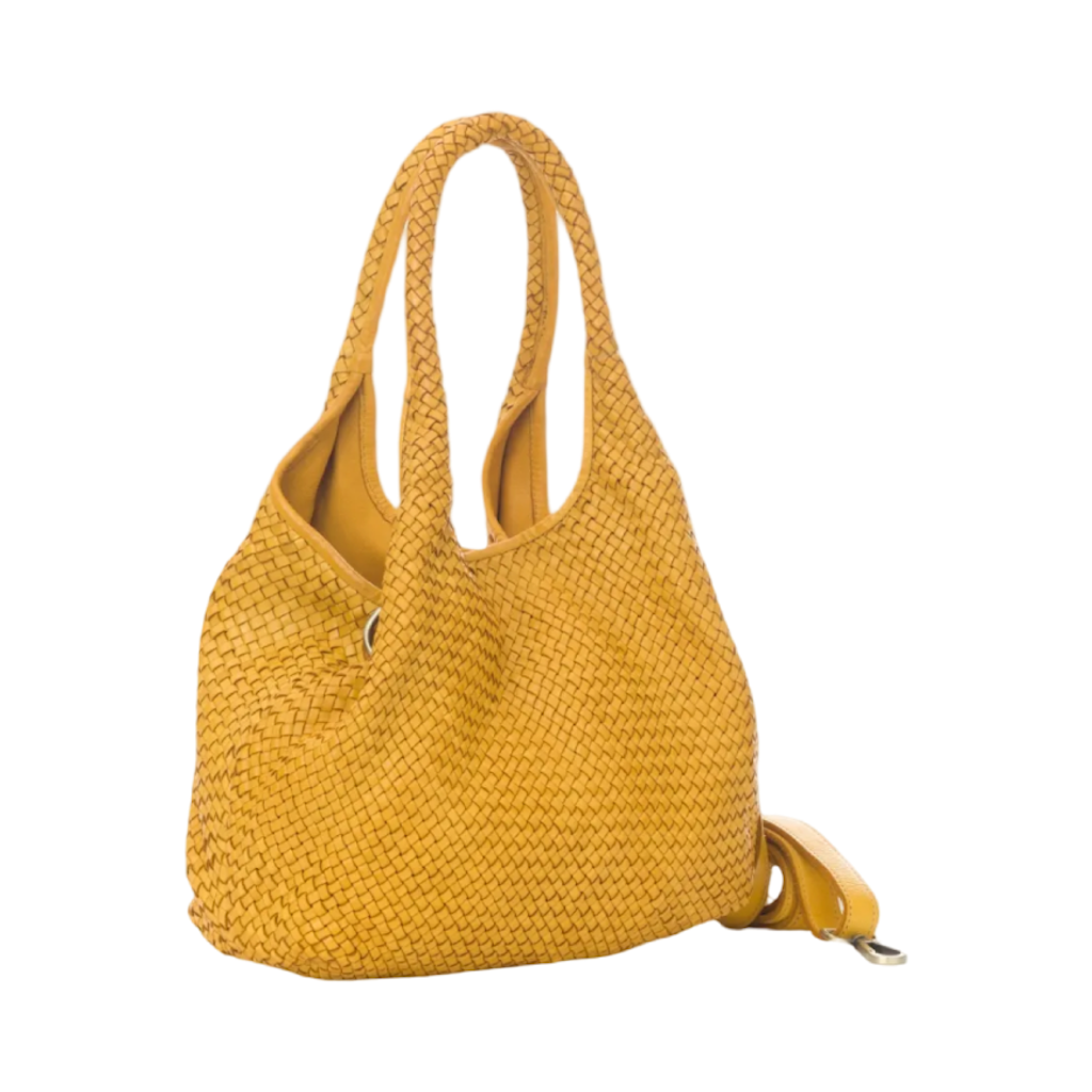 BZNA Bag Lana Gelb Italy Vintage Schultertasche Designer Damen Handtasche