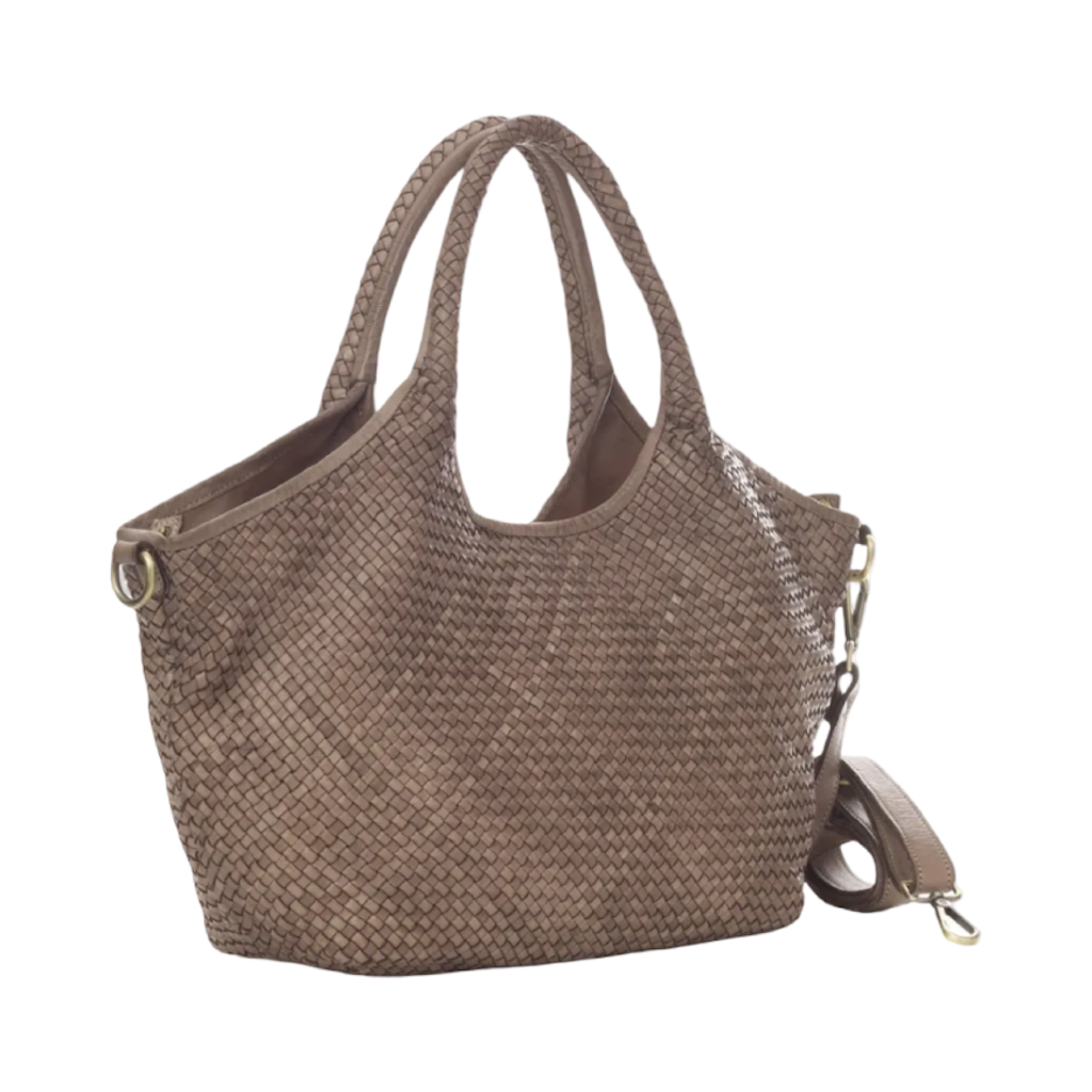 BZNA Bag Lana Taupe Italy Vintage Schultertasche Designer Damen Handtasche
