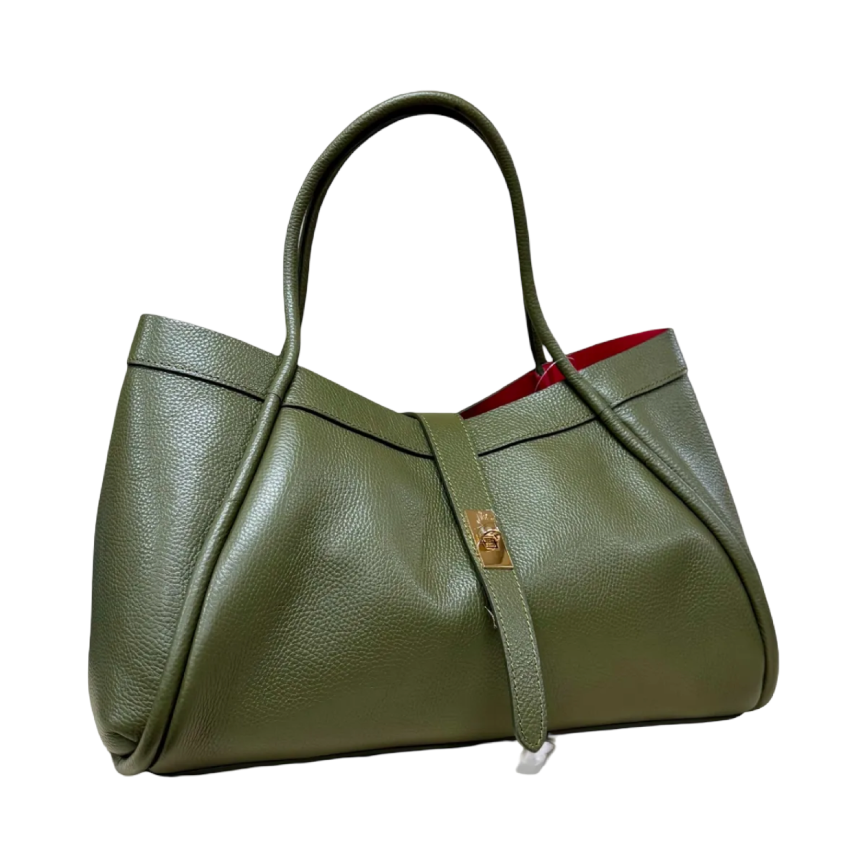 BZNA Bag Funny Grün Leder Italy Damen Handtasche Schultertasche Tasche