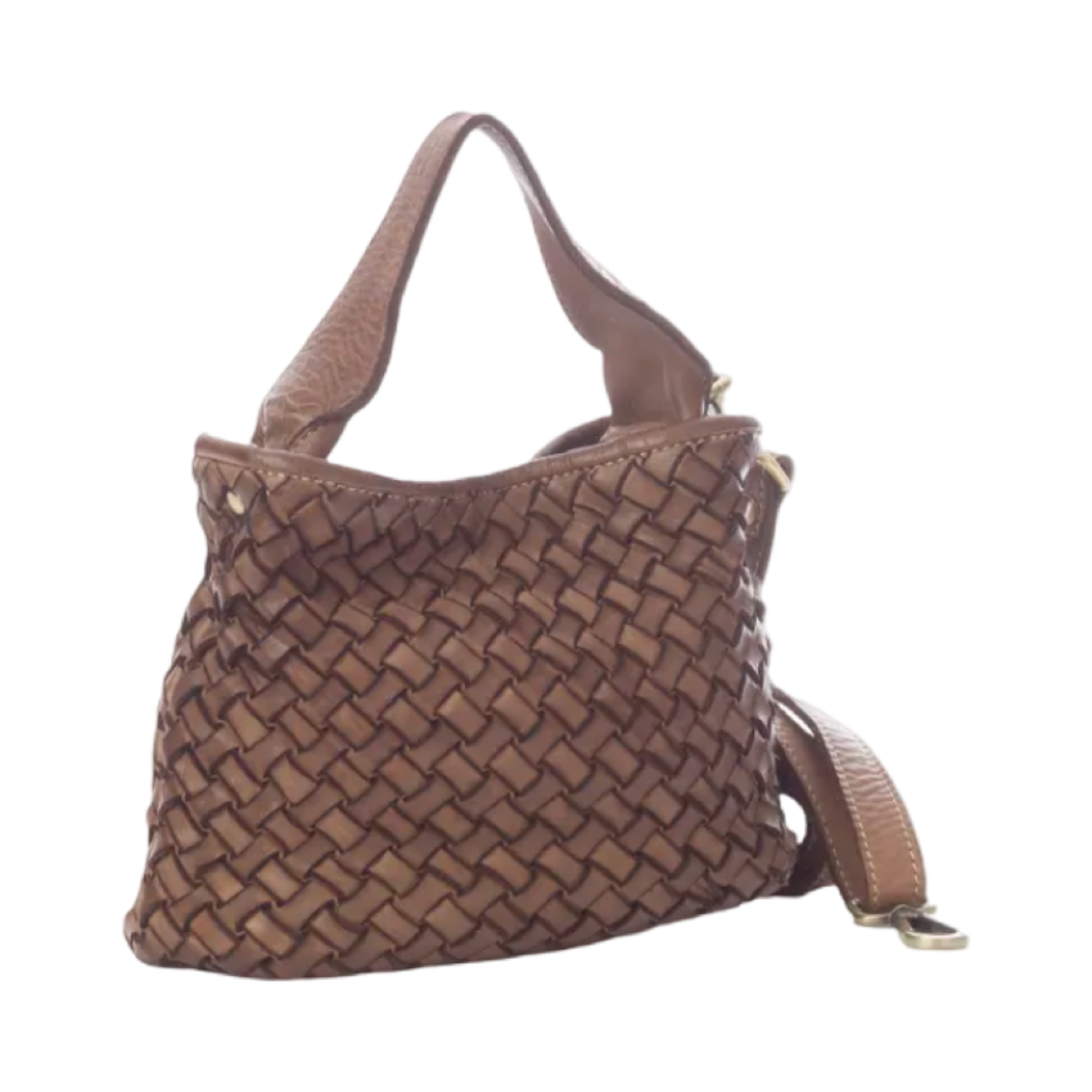 BZNA Bag Andrea Taupe Italy Vintage Schultertasche Designer Damen Handtasche