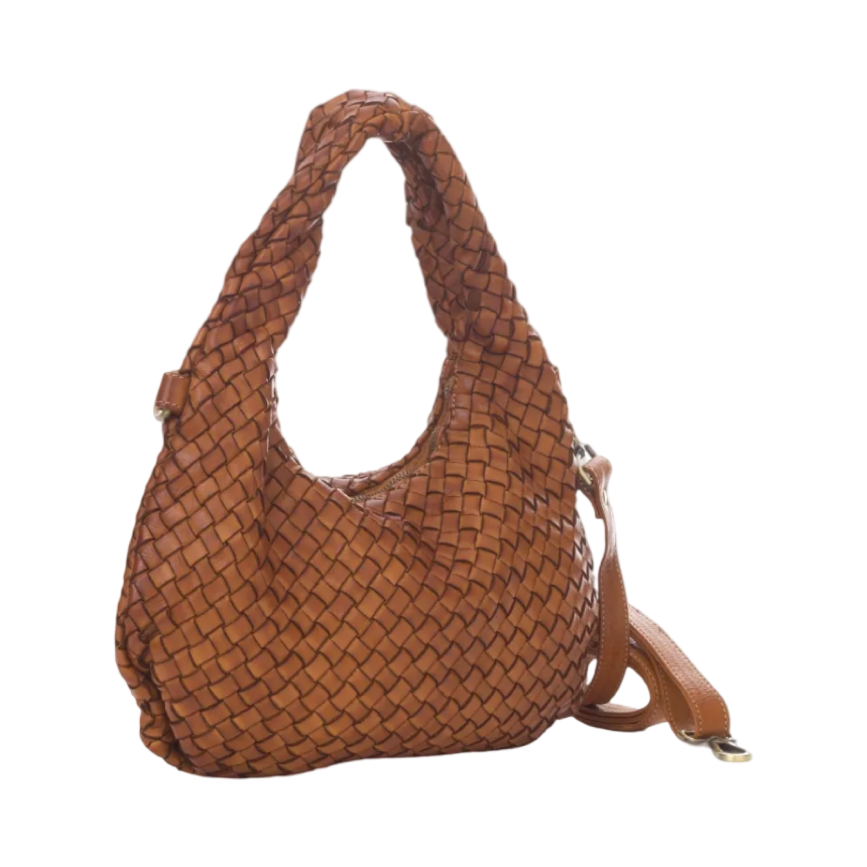 BZNA Bag Britta Cognac Italy Designer Handtasche Schultertasche Tasche Leder