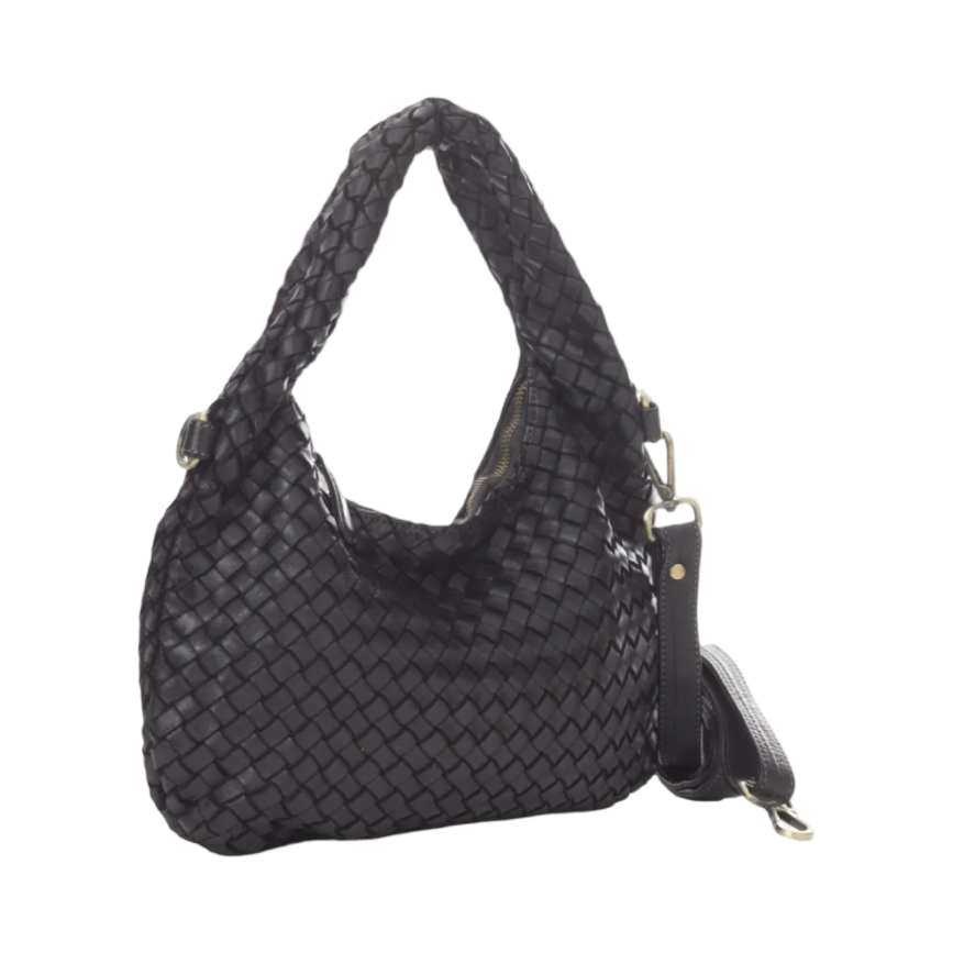 BZNA Bag Britta Schwarz Italy Designer Handtasche Schultertasche Tasche Leder