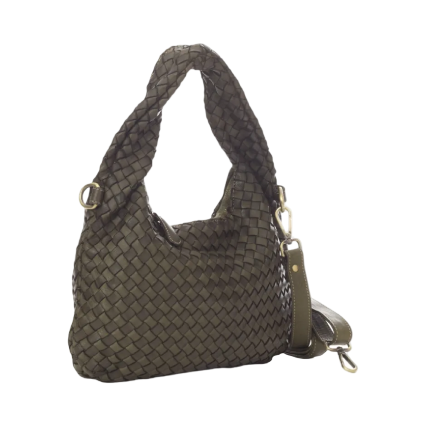 BZNA Bag Britta Grün Italy Designer Handtasche Schultertasche Tasche Leder