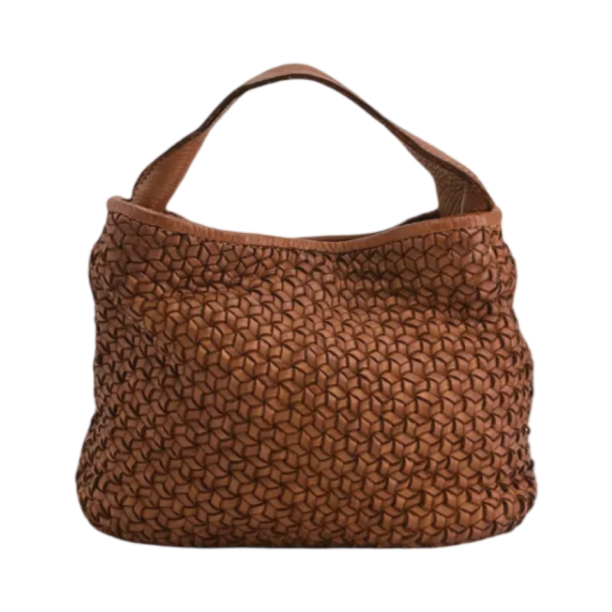 BZNA Bag Andrea Cognac Italy Vintage Schultertasche Designer Damen Handtasche