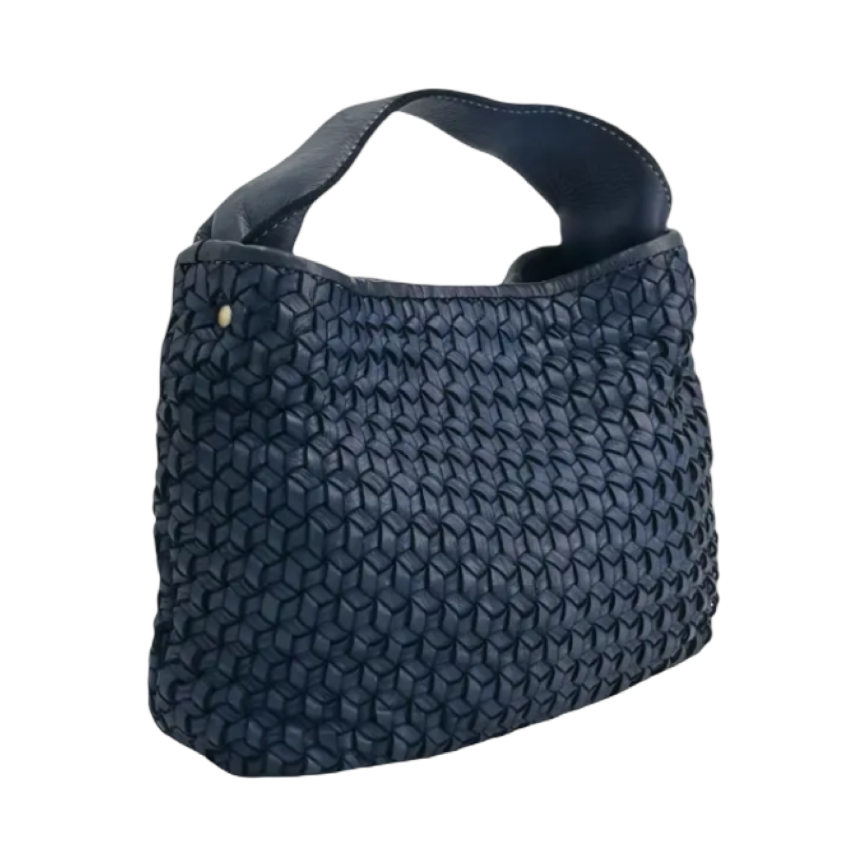 BZNA Bag Andrea Blau Italy Vintage Schultertasche Designer Damen Handtasche