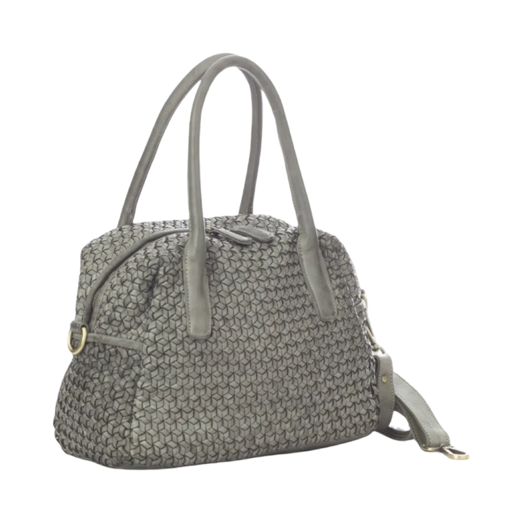 BZNA Bag Alisa Grau Italy Designer Handtasche Schultertasche Tasche Leder