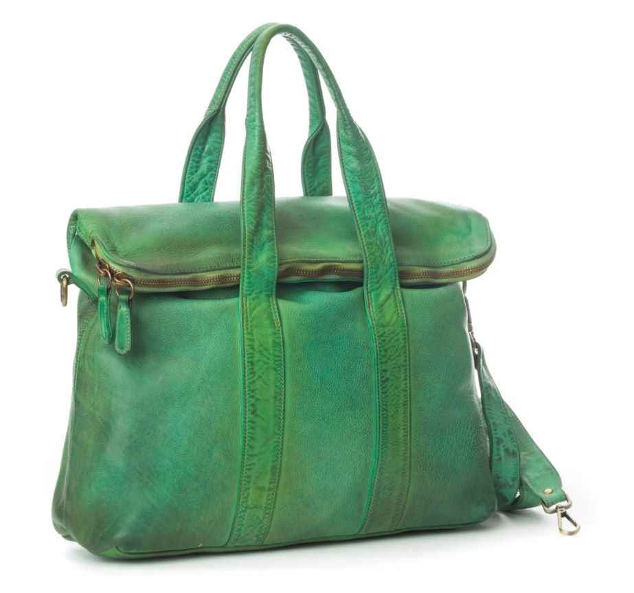 BZNA Bag Shopper Evi Grün Brilliant Designer Business Messenger Tasche Schultertasche