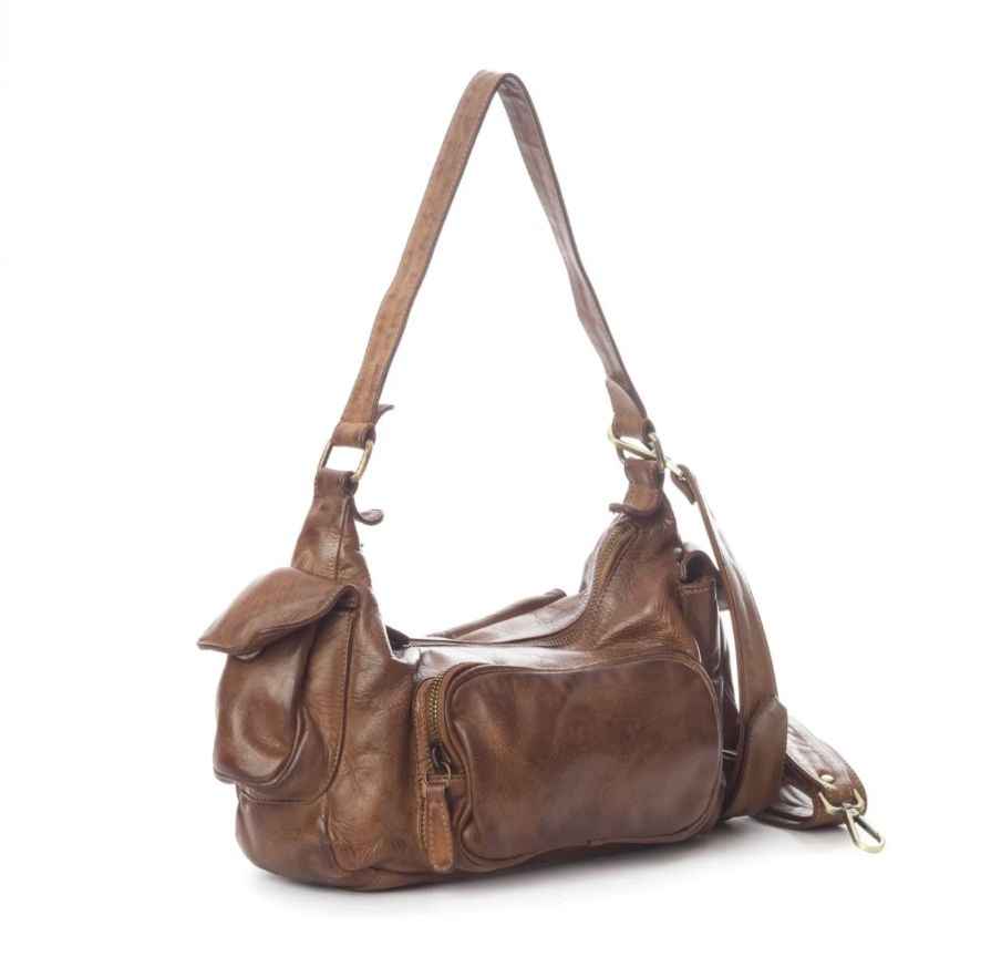 BZNA Bag Fee Cognac Italy Designer Umhängetasche Ledertasche Schultertasche Tasche Leder Neu