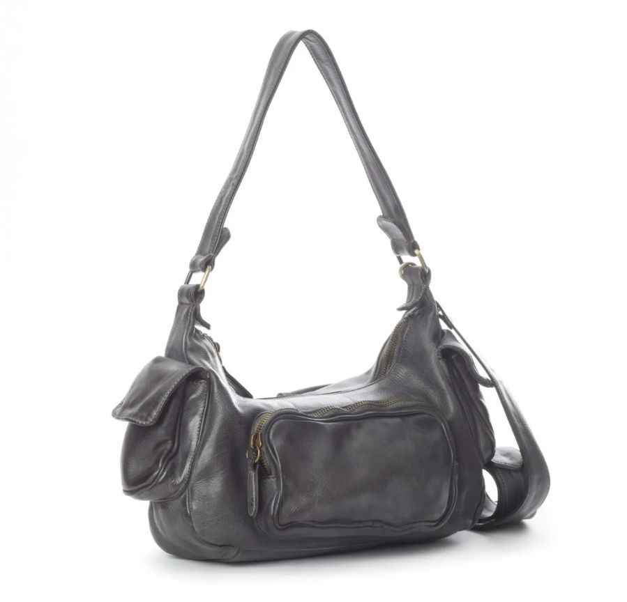 BZNA Bag Fee Grau Italy Designer Umhängetasche Ledertasche Schultertasche Tasche Leder Neu
