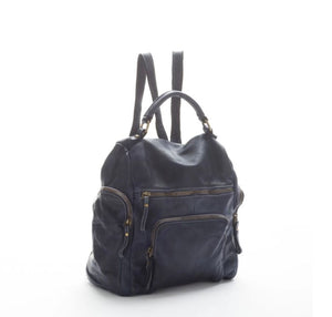 BZNA Bag Stella Blau Backpacker Designer Rucksack Damenhandtasche Schultertasche Leder Nappa sheep ItalyNeu