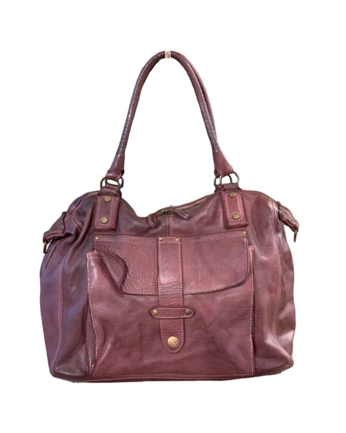 BZNA Bag Viola Bordeaux Italy Designer Damen Handtasche Schultertasche Tasche Leder Shopper Neu - B Z N A