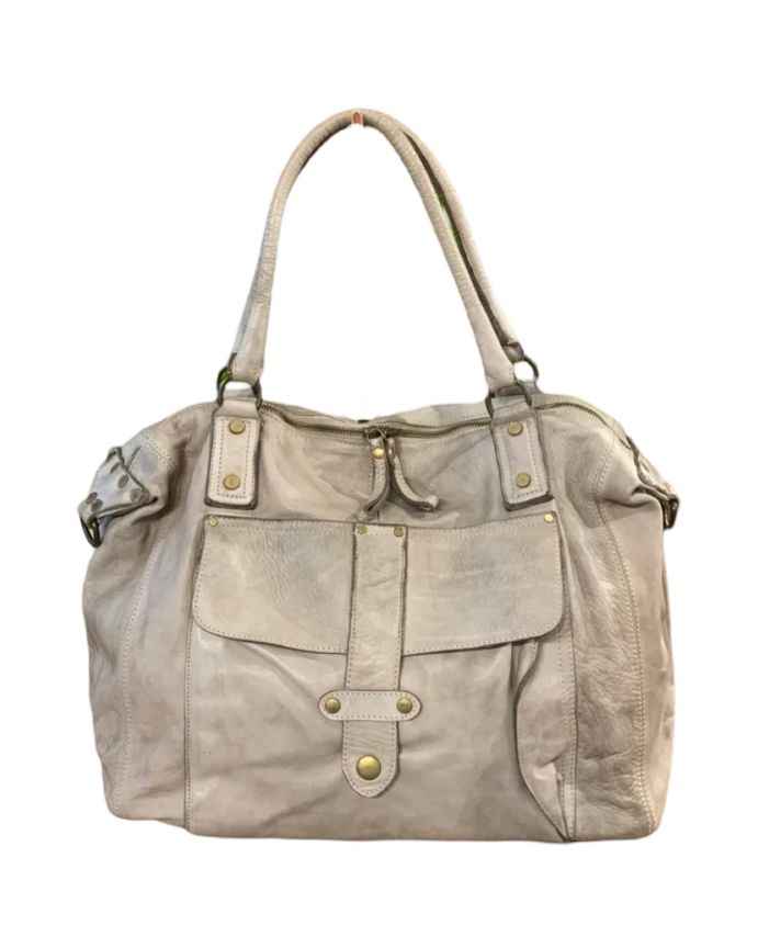 BZNA Bag Viola Beige Italy Designer Damen Handtasche Ledertasche Schultertasche Tasche Leder Shopper Neu