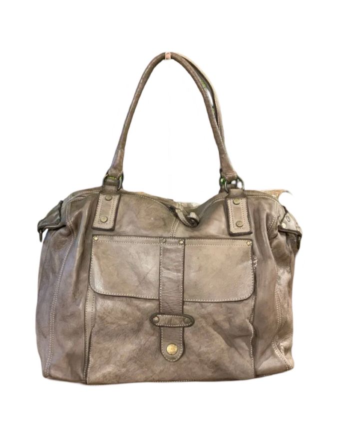 BZNA Bag Viola Taupe Italy Designer Damen Handtasche Ledertasche Schultertasche Tasche Leder Shopper Neu - B Z N A