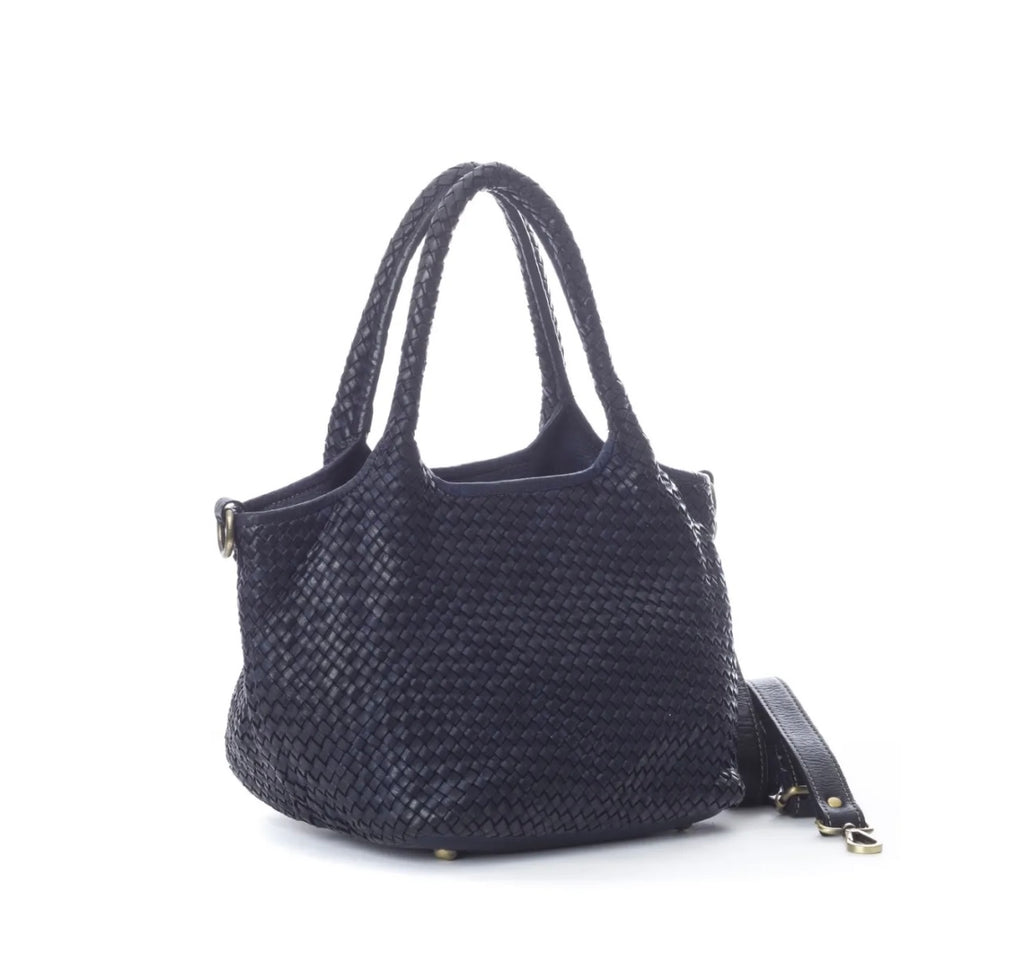 BZNA Bag Rozen Blau Italy Vintage Schultertasche Designer Damen Handtasche - B Z N A