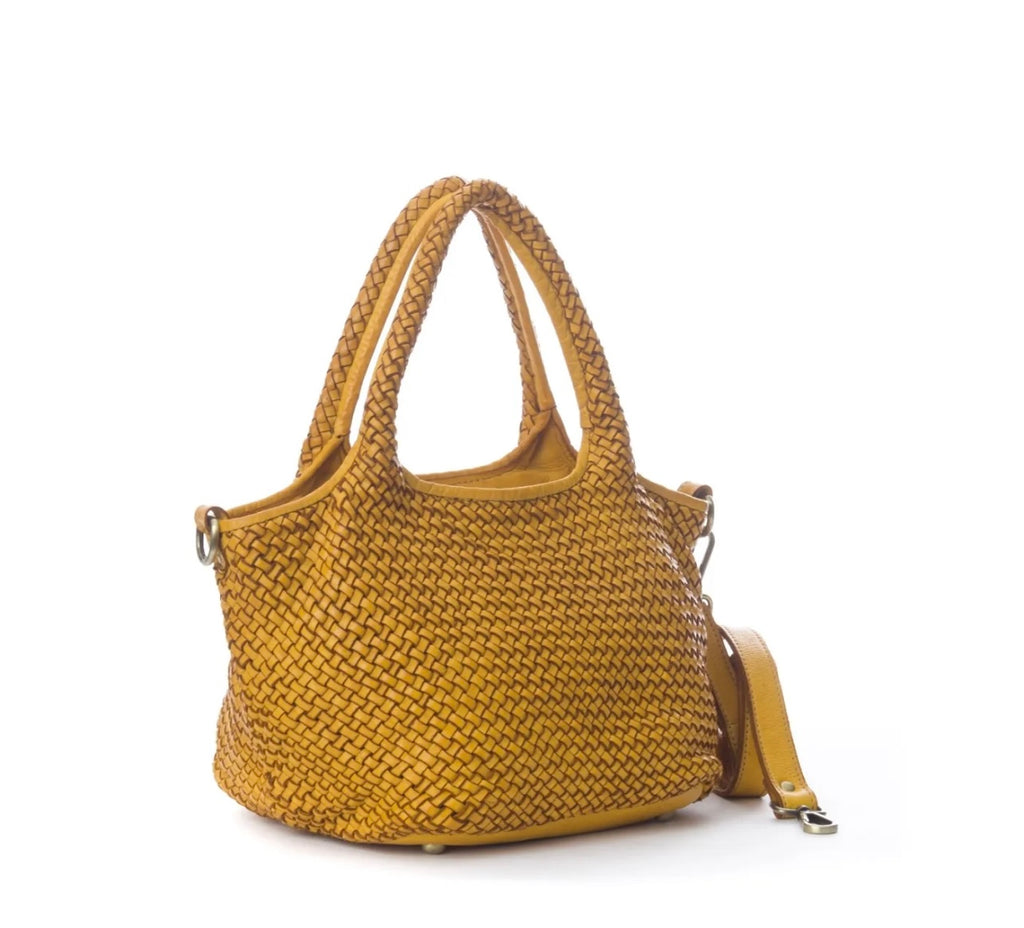 BZNA Bag Rozen Gelb Italy Vintage Schultertasche Designer Damen Handtasche - B Z N A