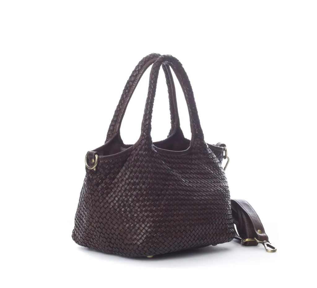 BZNA Bag Rozen Braun Italy Vintage Schultertasche Designer Damen Handtasche - B Z N A