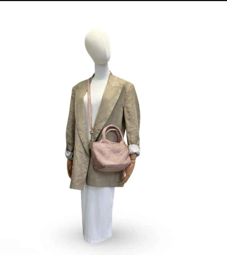 BZNA Bag Mala Taupe Italy kleine Damen Handtasche Schultertasche Tasche Leder