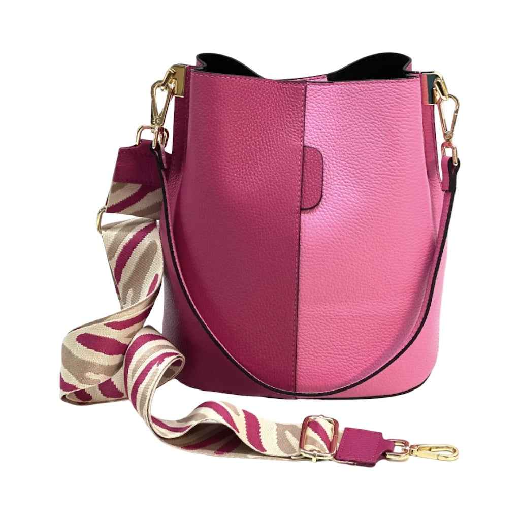 BZNA Bag Shirinia Pink/Fuxia Leder Italy Damen Handtasche Schultertasche Tasche