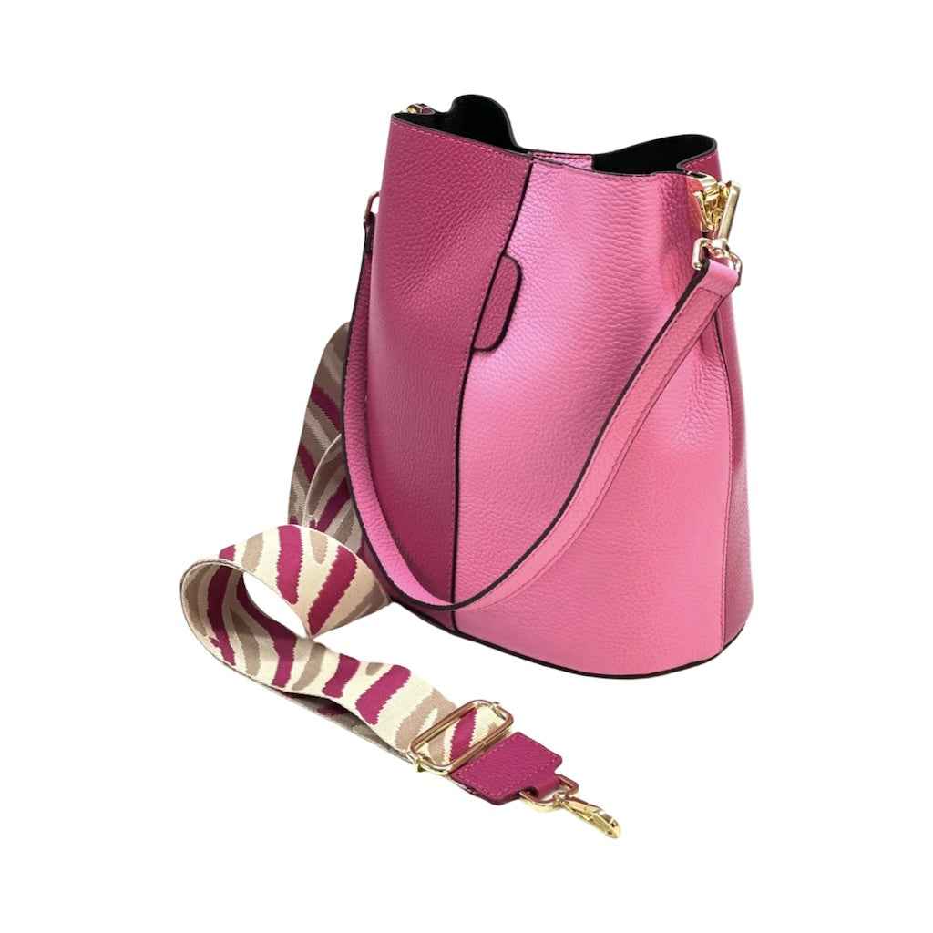 BZNA Bag Shirinia Pink/Fuxia Leder Italy Damen Handtasche Schultertasche Tasche