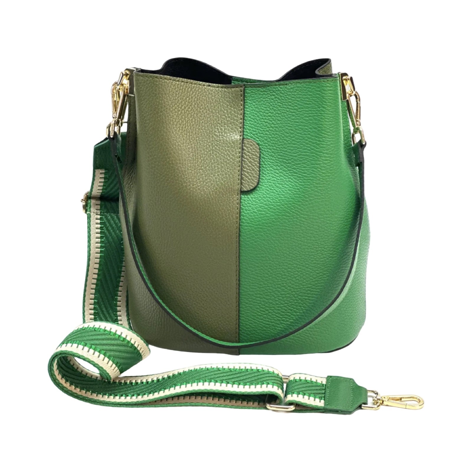 BZNA Bag Shirinia Grün/Verde Leder Italy Damen Handtasche Schultertasche Tasche - B Z N A