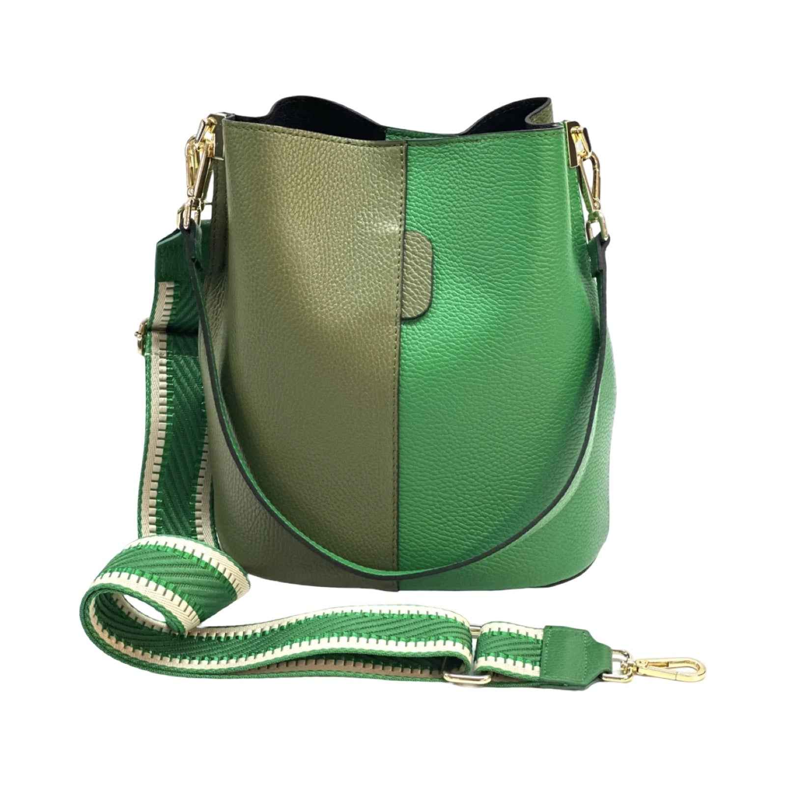 BZNA Bag Shirinia Grün/Verde Leder Italy Damen Handtasche Schultertasche Tasche