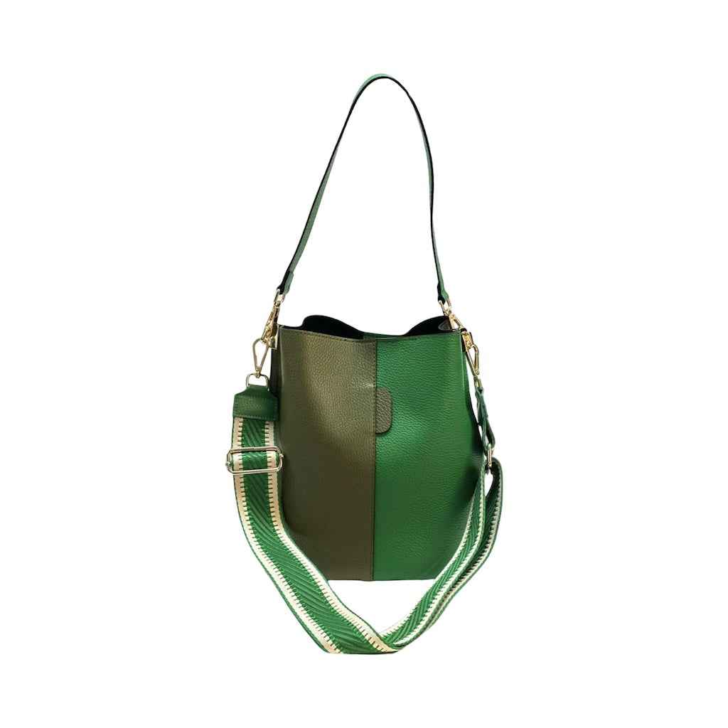 BZNA Bag Shirinia Grün/Verde Leder Italy Damen Handtasche Schultertasche Tasche