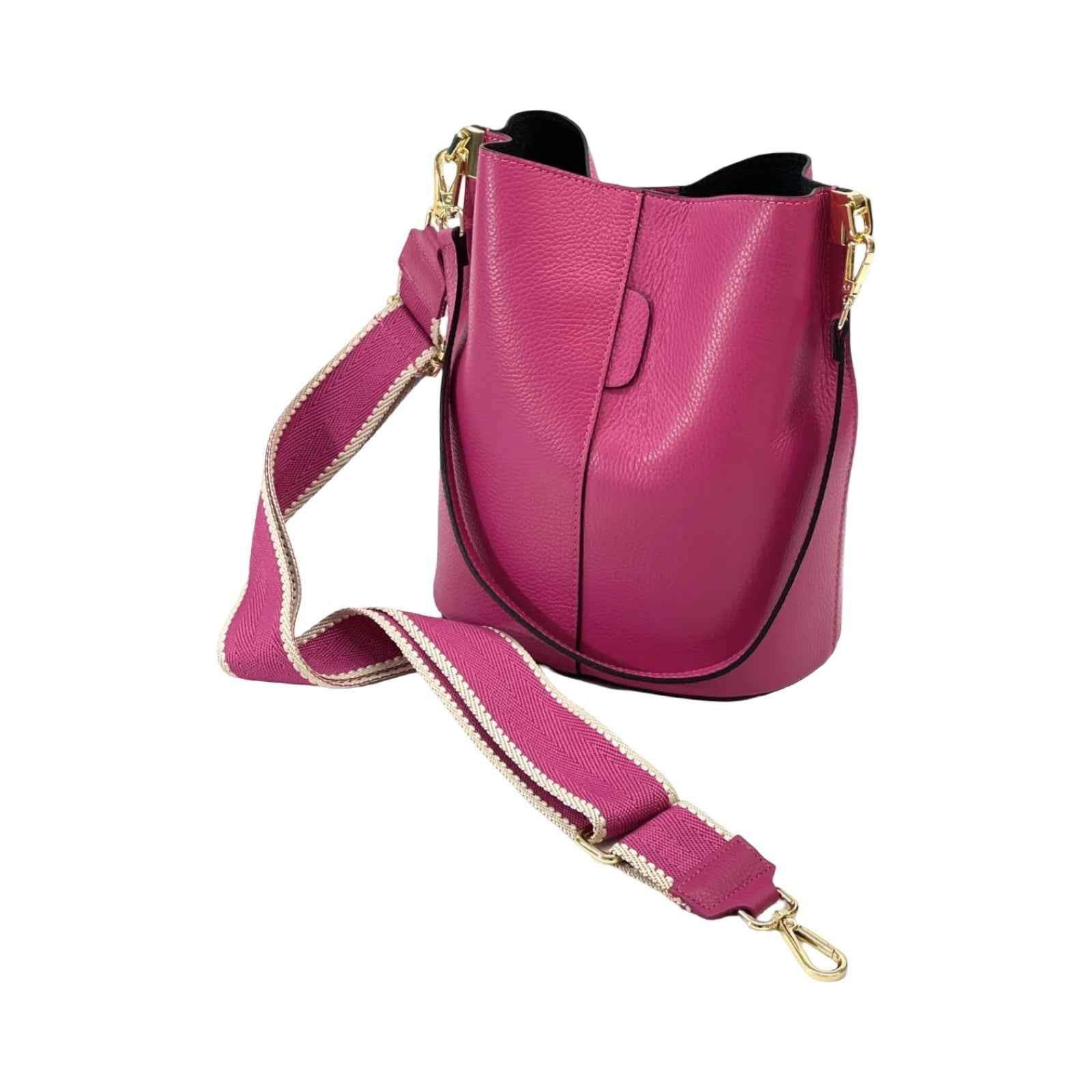 BZNA Bag Shirinia Fuxia Leder Italy Damen Handtasche Schultertasche Tasche