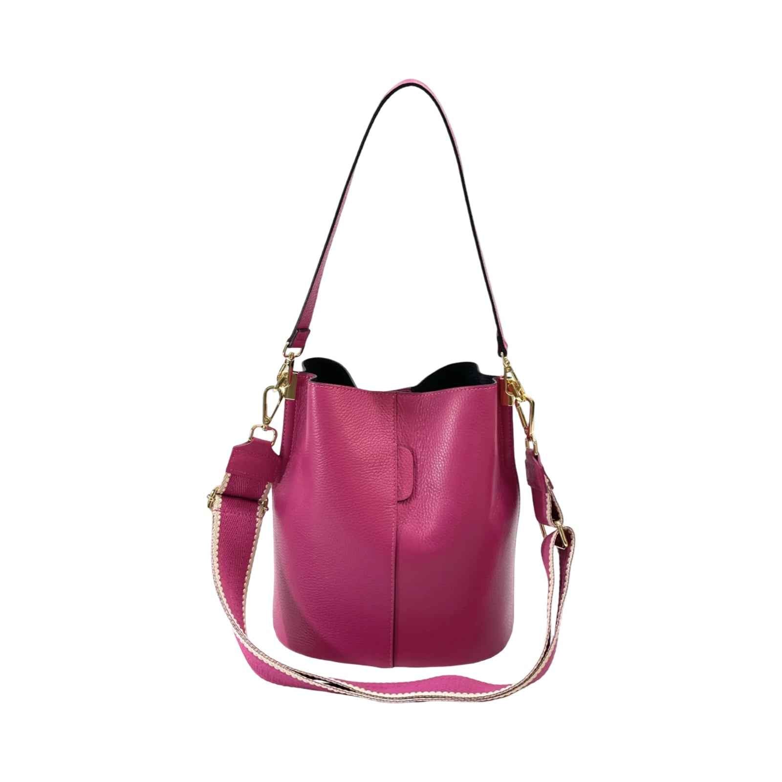 BZNA Bag Shirinia Fuxia Leder Italy Damen Handtasche Schultertasche Tasche