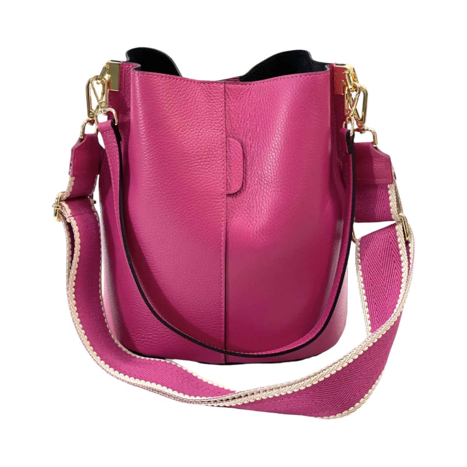 BZNA Bag Shirinia Fuxia Leder Italy Damen Handtasche Schultertasche Tasche