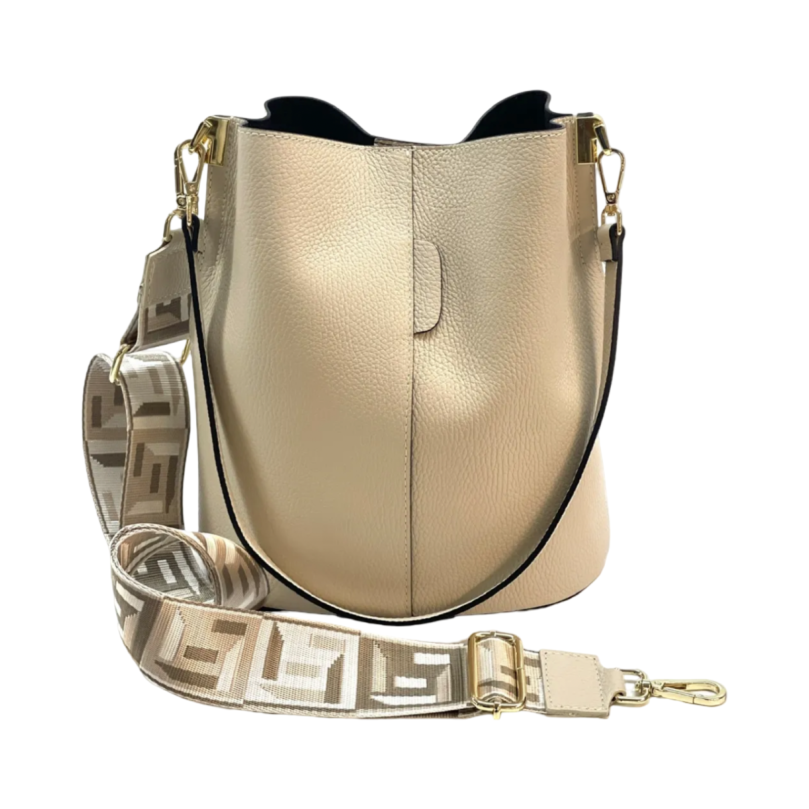 BZNA Bag Shirinia Beige Leder Italy Damen Handtasche Schultertasche Tasche