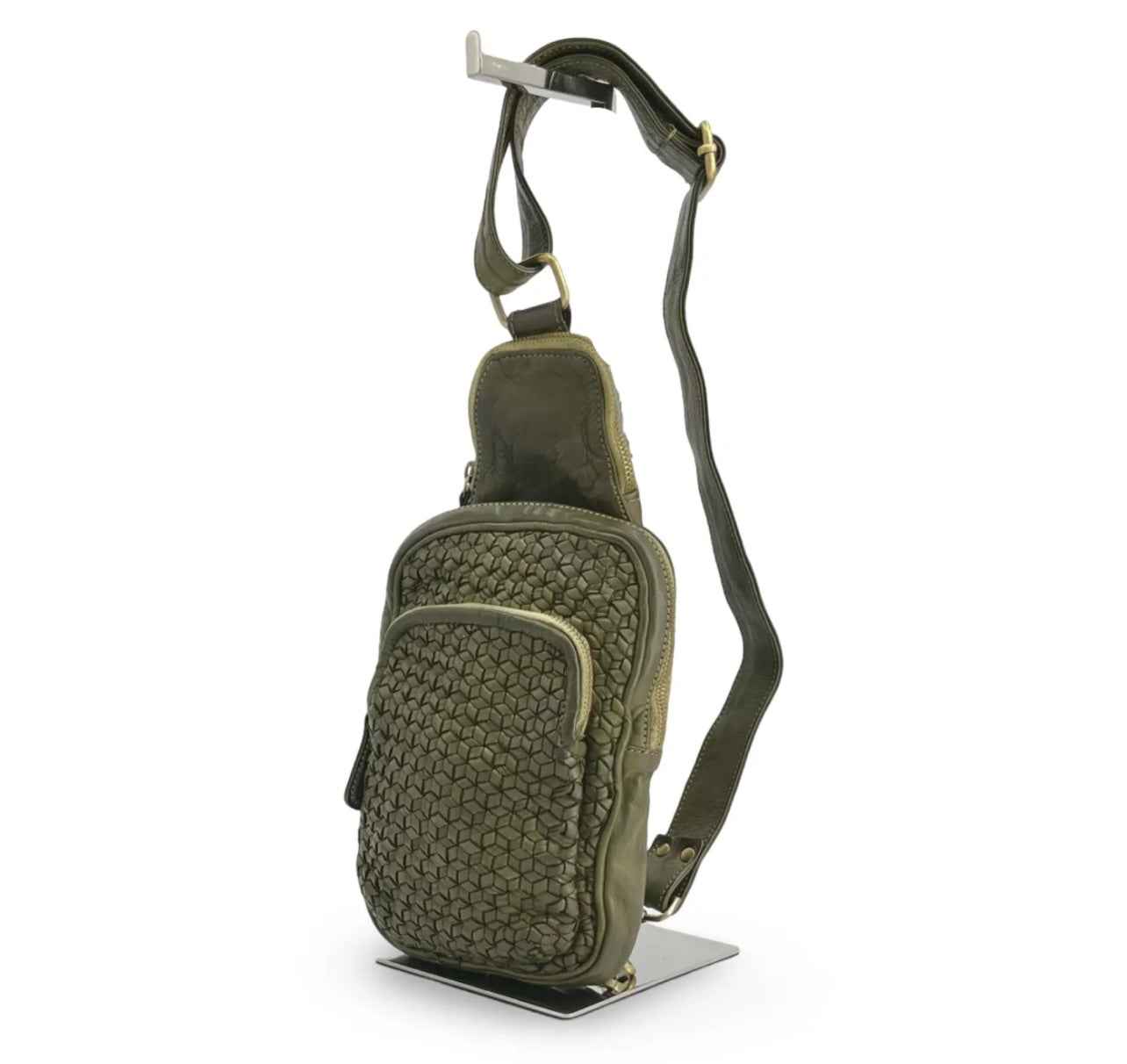 BZNA Bag Jola Grün Italy Designer Leder  Designer Gürteltasche Umhängetasche