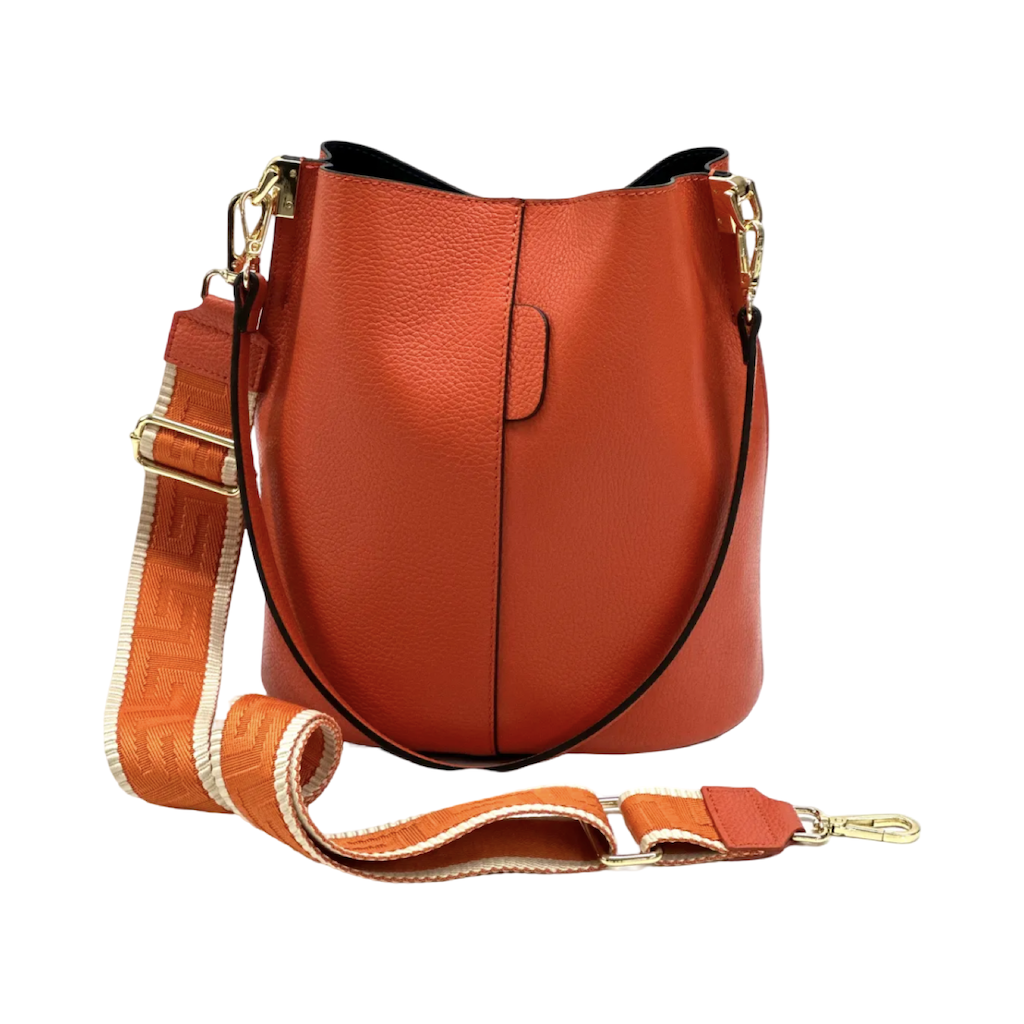 BZNA Bag Shirinia Papaya Leder Italy Damen Handtasche Schultertasche Tasche - B Z N A