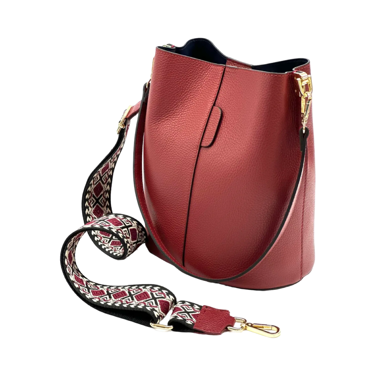 BZNA Bag Shirinia DarkRed Leder Italy Damen Handtasche Schultertasche Tasche - B Z N A