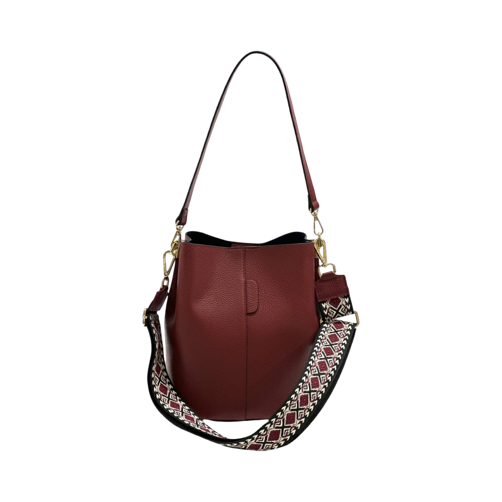 BZNA Bag Shirinia DarkRed Leder Italy Damen Handtasche Schultertasche Tasche - B Z N A