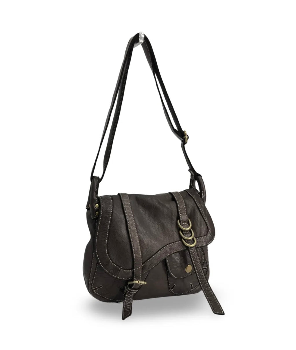 BZNA Bag Pauline Braun taly Designer Leder Schulter Ledertasche Umhänge Tasche - B Z N A