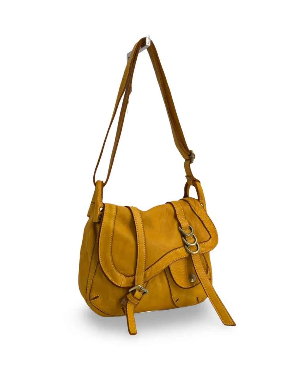 BZNA Bag Pauline Senape Gelb taly Designer Leder Schulter Ledertasche Umhänge Tasche