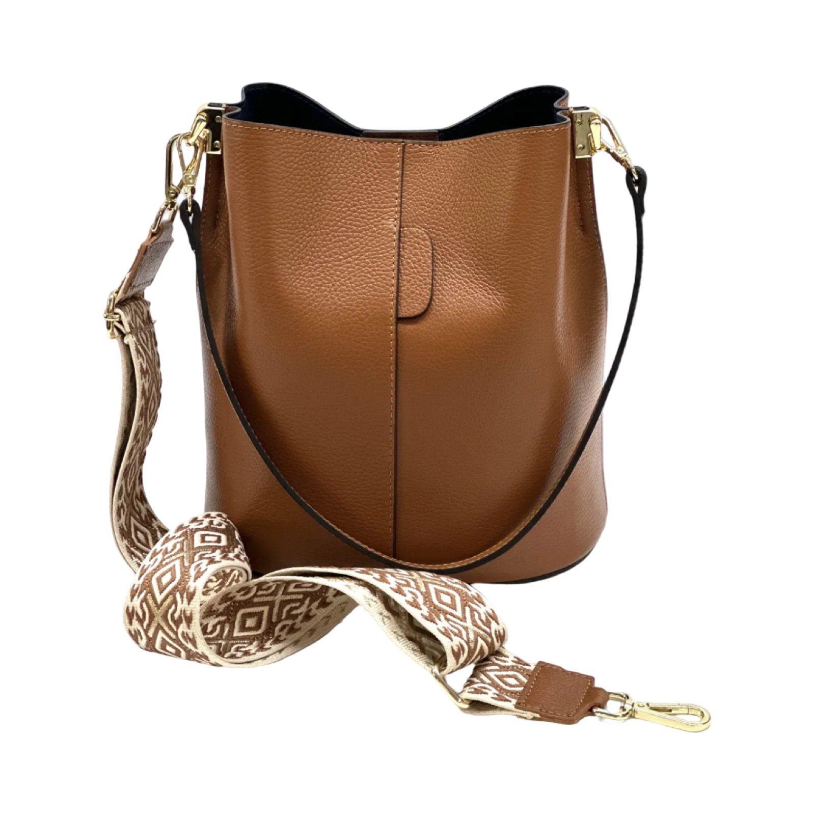 BZNA Bag Shirinia Cucio Scuro Leder Italy Damen Handtasche Schultertasche Tasche - B Z N A
