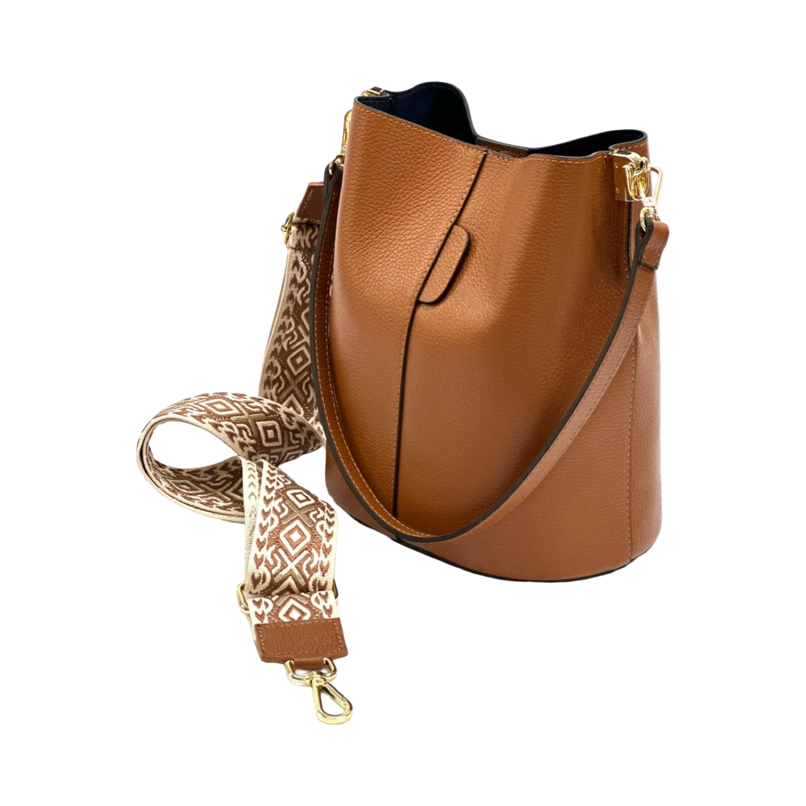BZNA Bag Shirinia Cucio Scuro Leder Italy Damen Handtasche Schultertasche Tasche - B Z N A